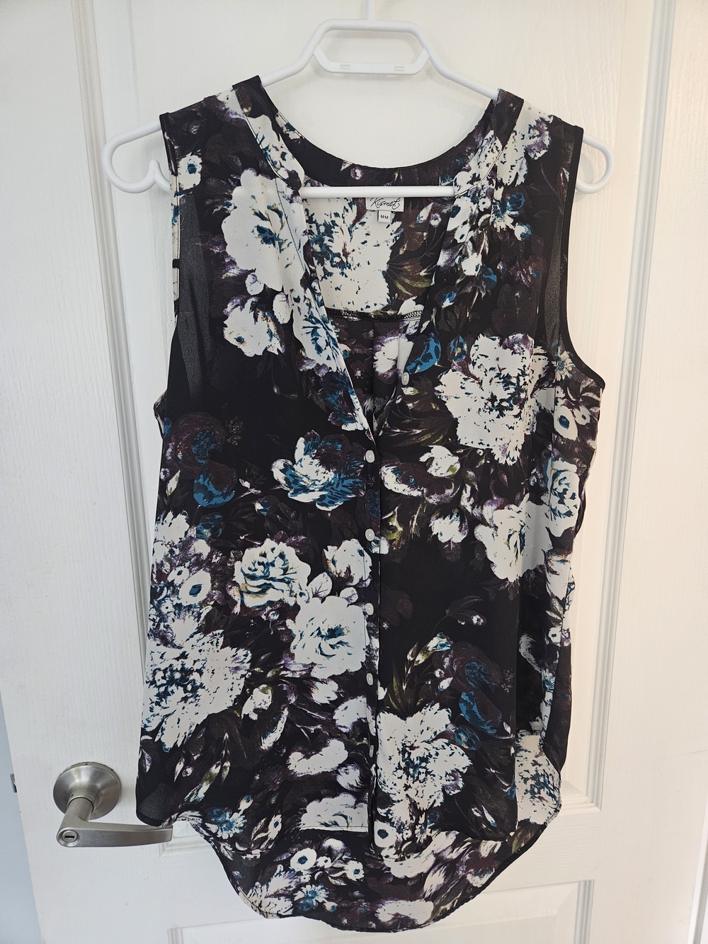 Kismet Floral Button-Down Sleeveless Blouse